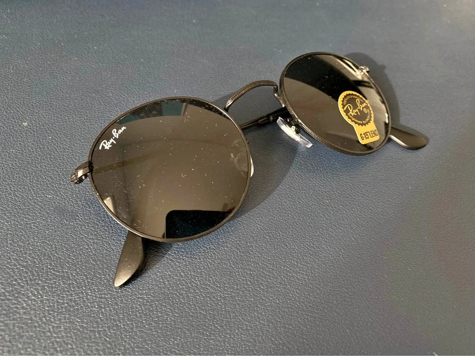 NEW Ray-Bans Black G-15 Lens round Sunglasses
