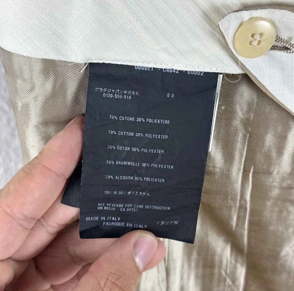 Prada Men's Beige Cotton Suit 38R - photo 3