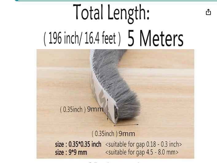 Self Adhesive Pile Weather Stripping 5m - photo 3