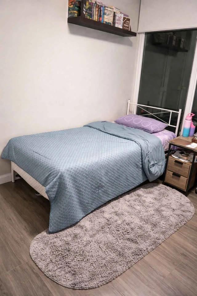 White Metal Twin Bed Frame with Mattress