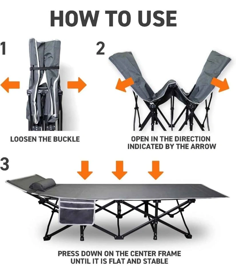 Portable Folding Camping Cot w/Carrying Bag - photo 2