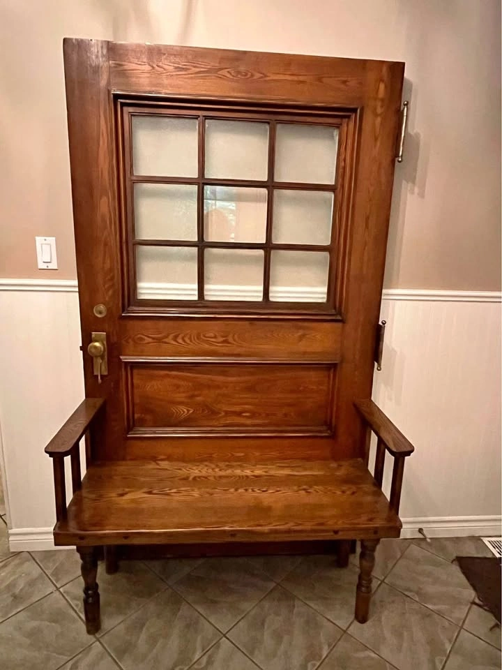 Antique BCI Classroom Door Entry Bench - 1910