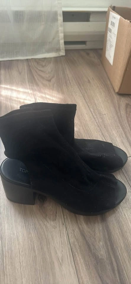 Black Open-Toe Heels - Size 9 (Women's, Canada/US)