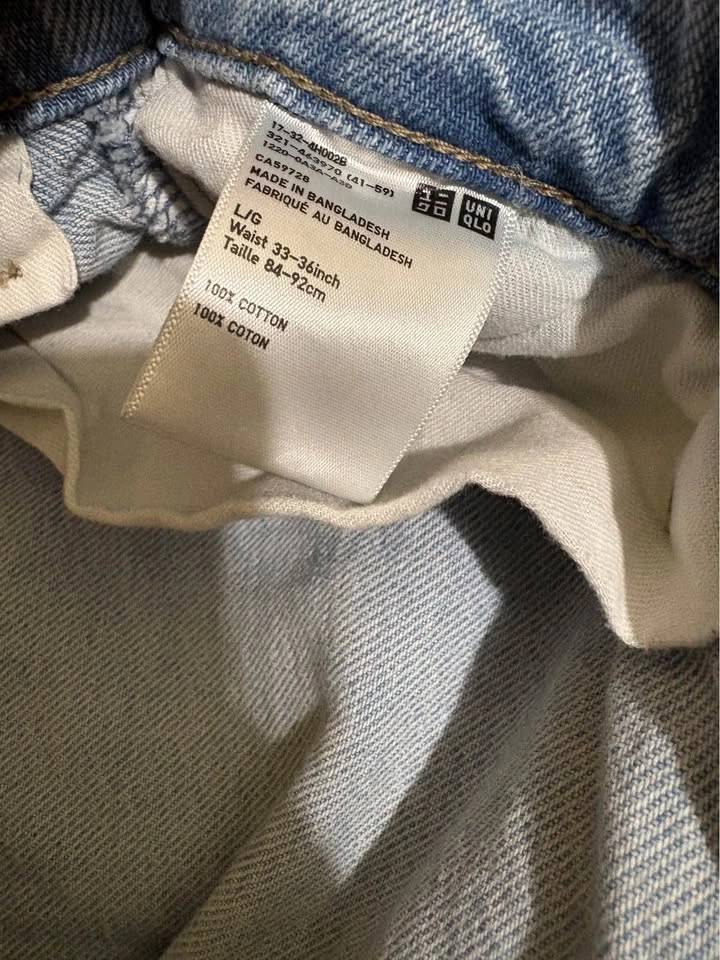 Light Washed Uniqlo Straight Jeans Size L - photo 2