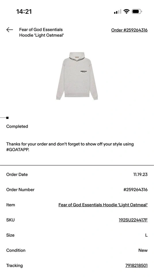 Essentials Fear of God Hoodie Large