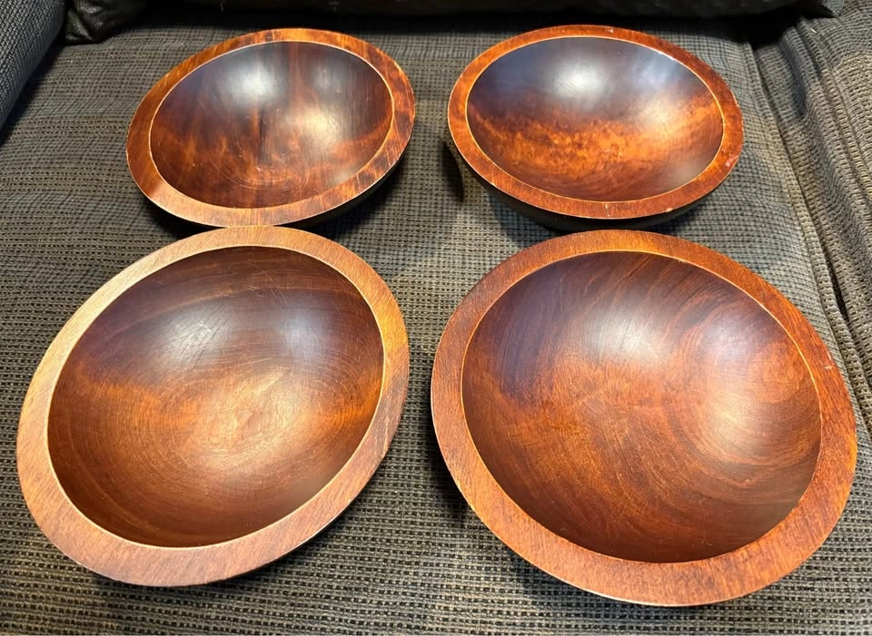 Vintage 1960s BARIBOCRAFT Teak Salad Bowl Set (4) - photo 2