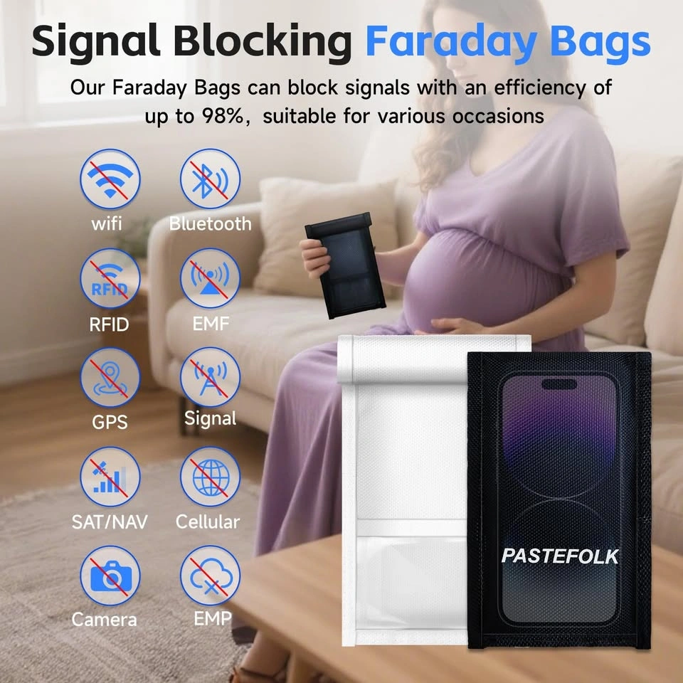 PASTEFOLK Black Faraday Signal Blocking Bag for Phones - photo 2