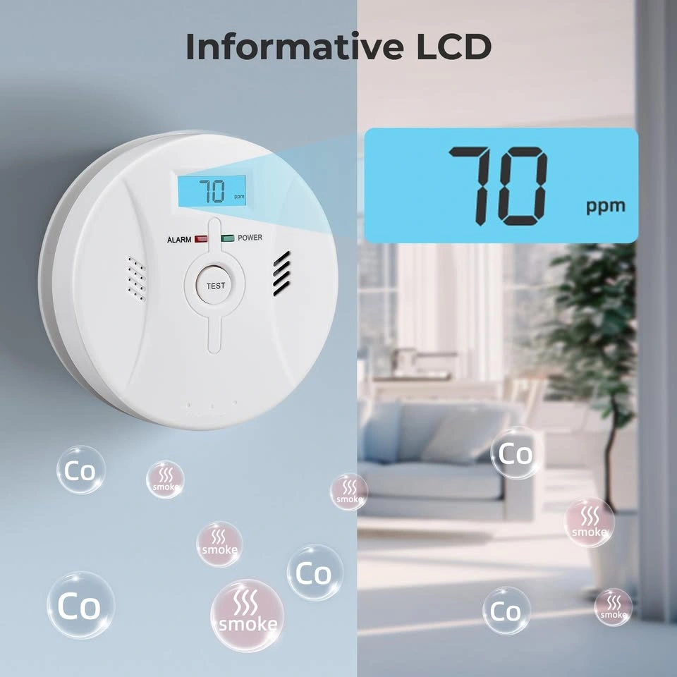 2-in-1 Carbon Monoxide & Smoke Detector w/ LCD - photo 4