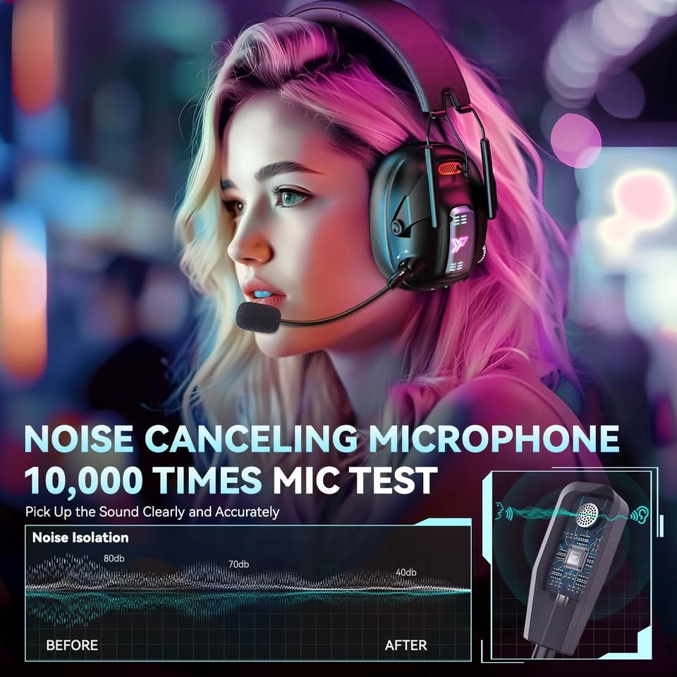 YP Wireless Gaming Headset w Noise Canceling Mic - photo 3
