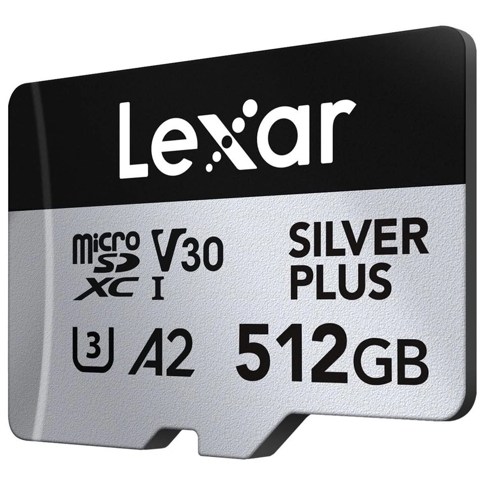Lexar 512GB Silver Plus microSDXC V30 A2 Card with SD Adapter - photo 4