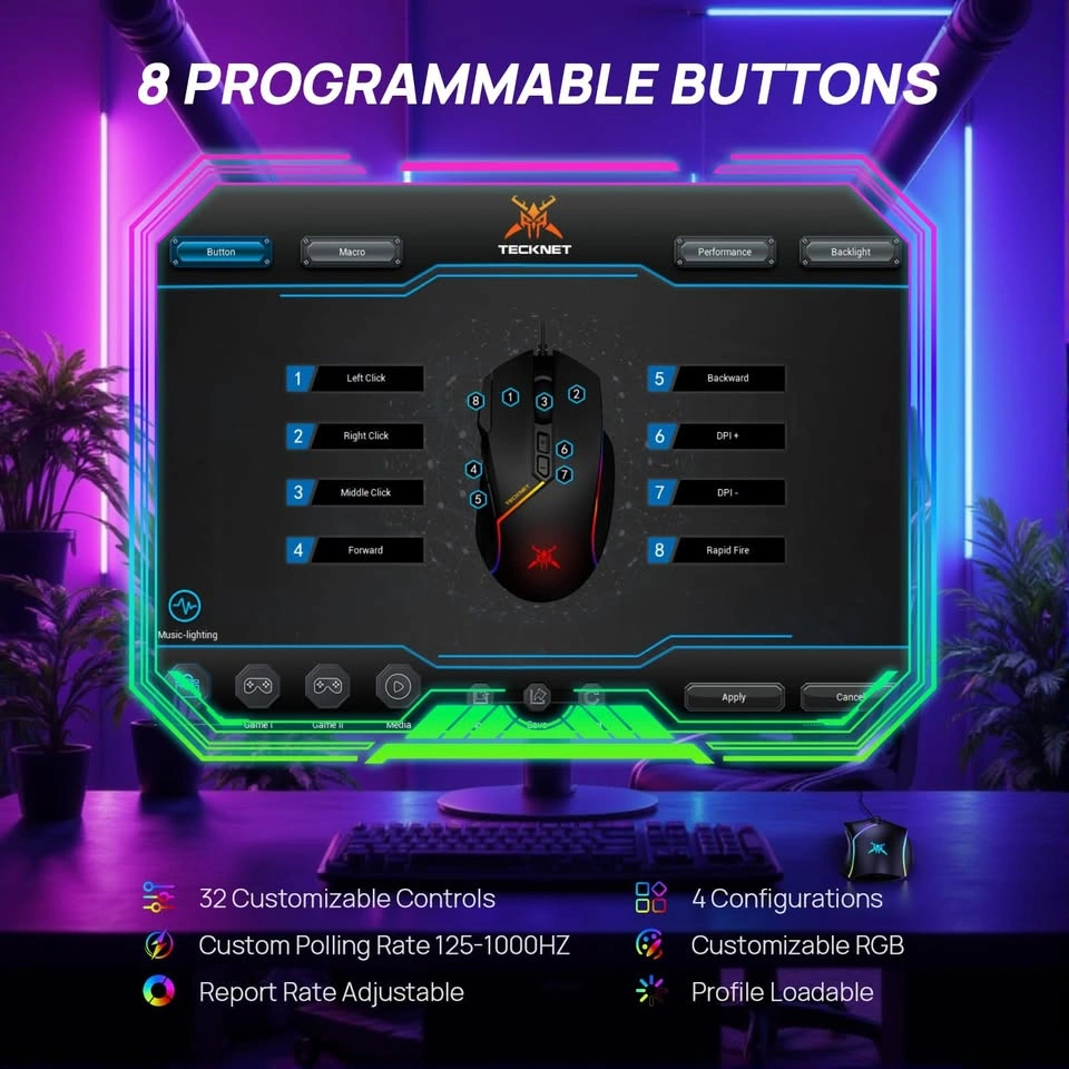 TECKNET Wired RGB Gaming Mouse - photo 3
