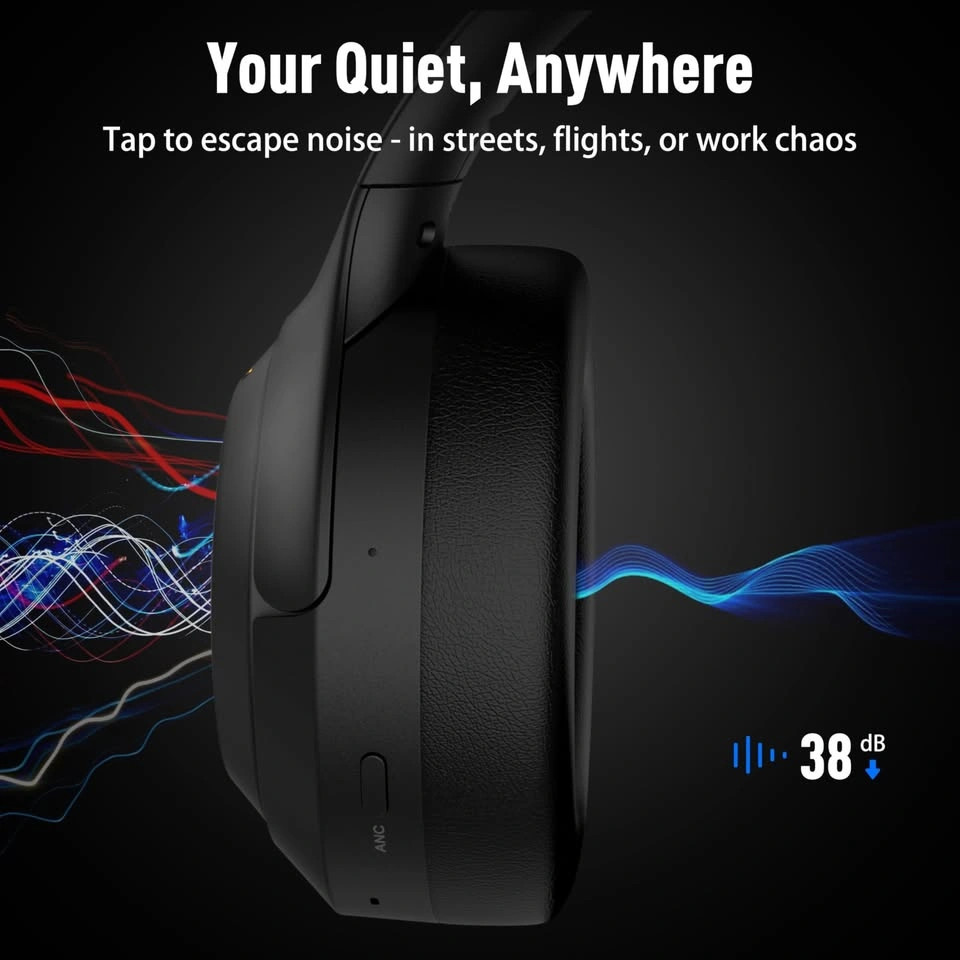 Black Over-Ear Headphones w/ ANC & Hi-Res Audio - photo 3
