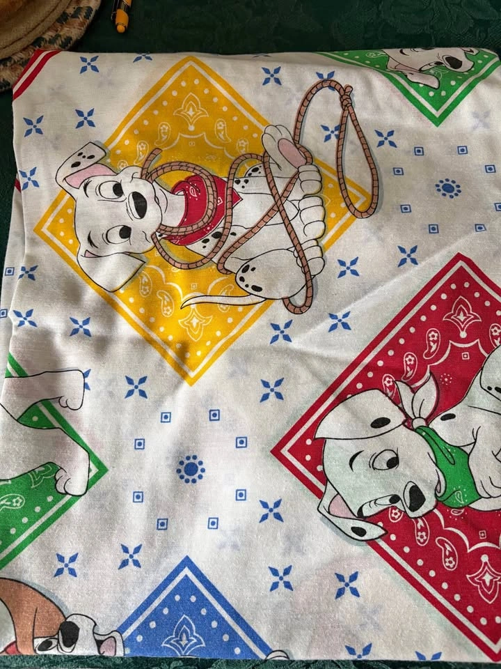 Vintage 101 Dalmatians Country Twin Flat Bedsheet