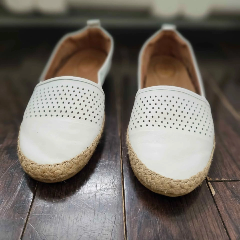 8.5 Clarks White Espadrille Slip-on Womens Loafers Shoes Reeney - photo 3