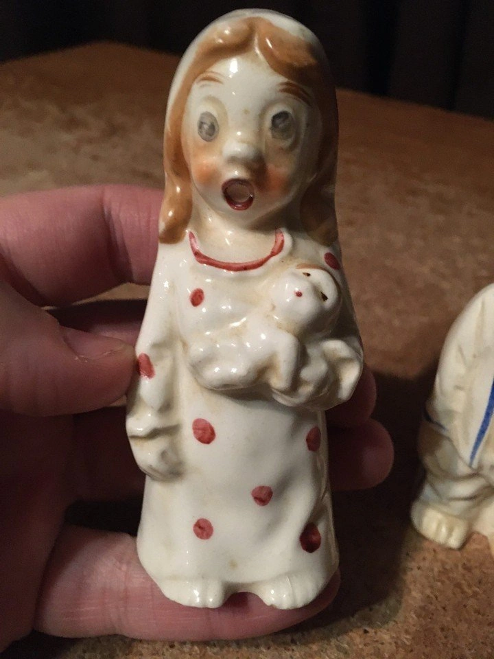 Vintage Two-Faced Bride & Groom Salt & Pepper Shakers - Enesco J - photo 3