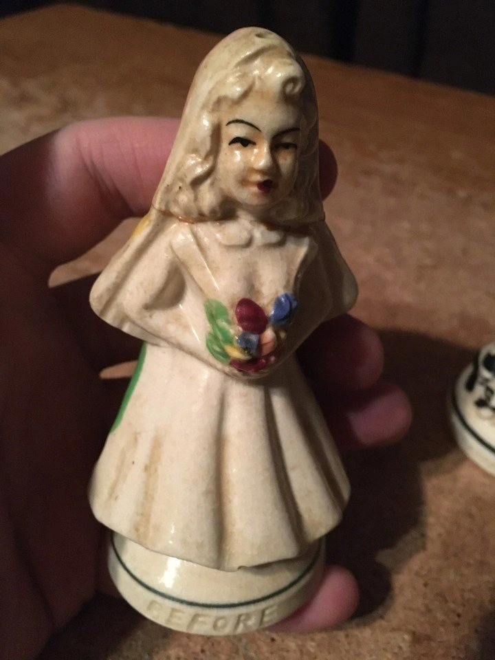 VINTAGE BEFORE & AFTER BRIDE GROOM SHAKERS - photo 5