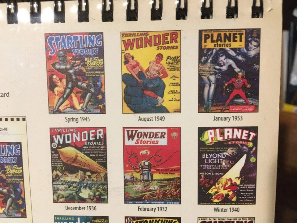 LOT OF 7 2015 VINTAGE SCI-FI POSTCARD CALENDAR PLANET STORIES NE - photo 4