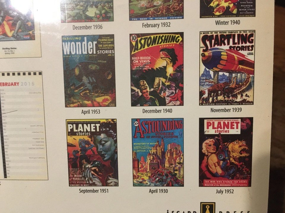 LOT OF 7 2015 VINTAGE SCI-FI POSTCARD CALENDAR PLANET STORIES NE - photo 5
