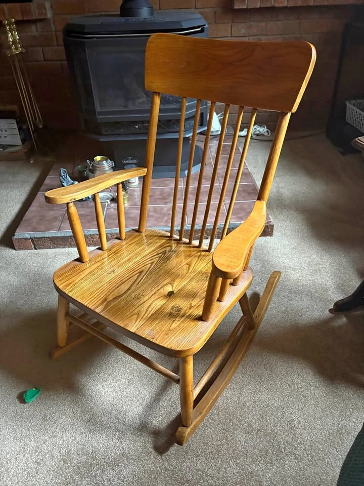 Vintage Solid Wood Rocking Chair