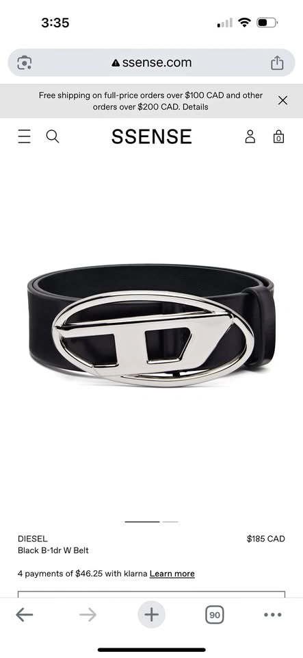 DIESEL Black B-1dr W Belt