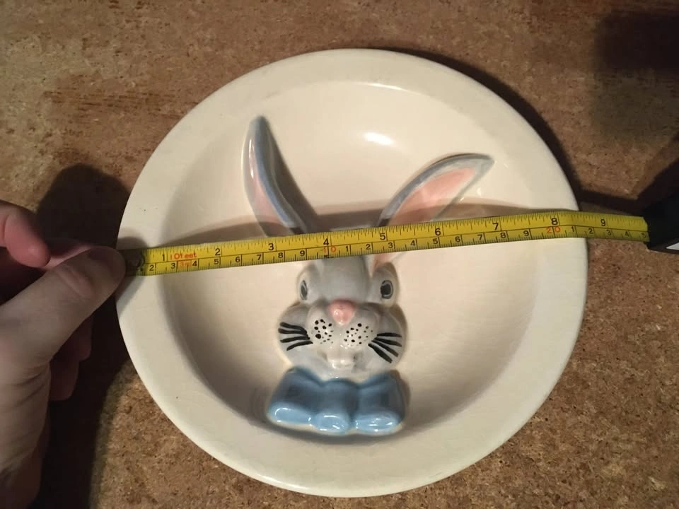 Vintage Easter Bunny Ceramic Divided Candy Dish - photo 5