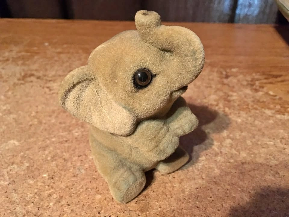 Josef Originals George Flocked Elephant