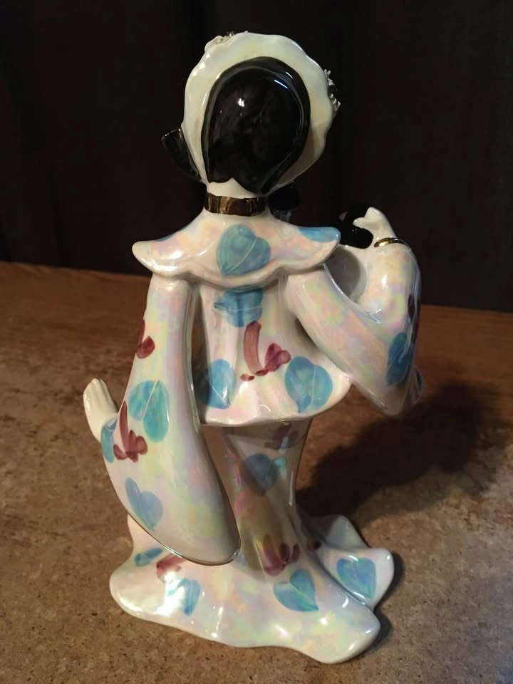 1956 Signed Geo Z. Lefton Porcelain Dancer w/ Lantern - photo 2