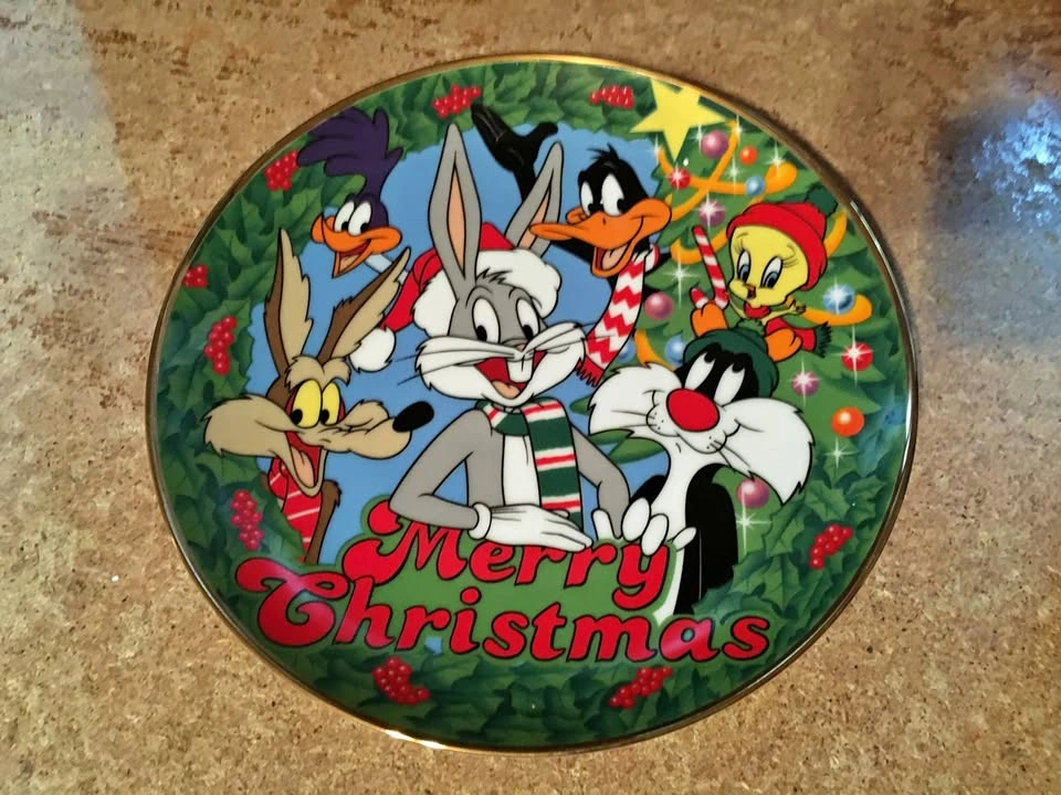 LOONEY TUNES MERRY CHRISTMAS PLATE LIMITED EDITION WARNER BROS B