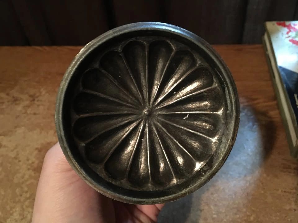 VINTAGE METAL & WOOD CANDLE HOLDER WITH ATTACHED SNUFFER - photo 4