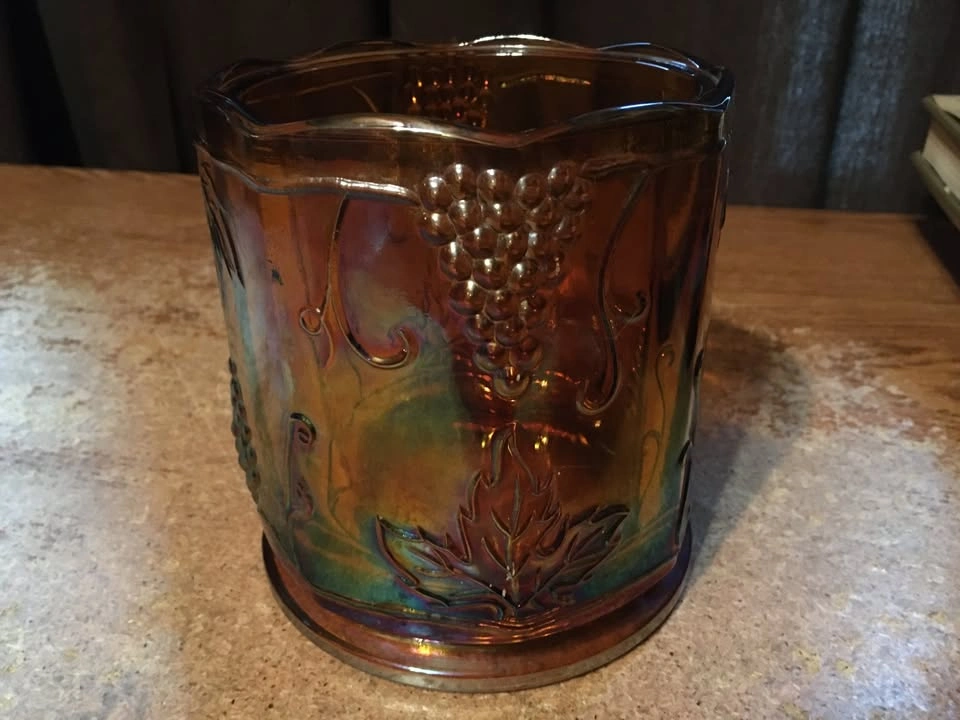 Vintage Indiana Carnival Glass Marigold Canister Jar - photo 2