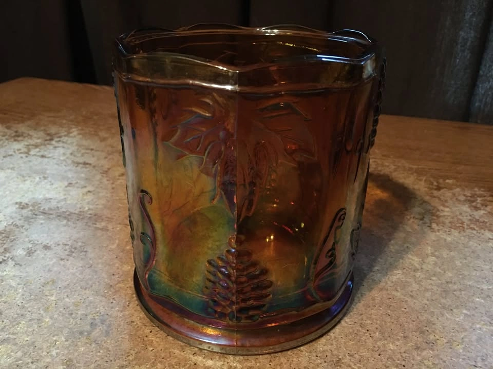 Vintage Indiana Carnival Glass Marigold Canister Jar - photo 3