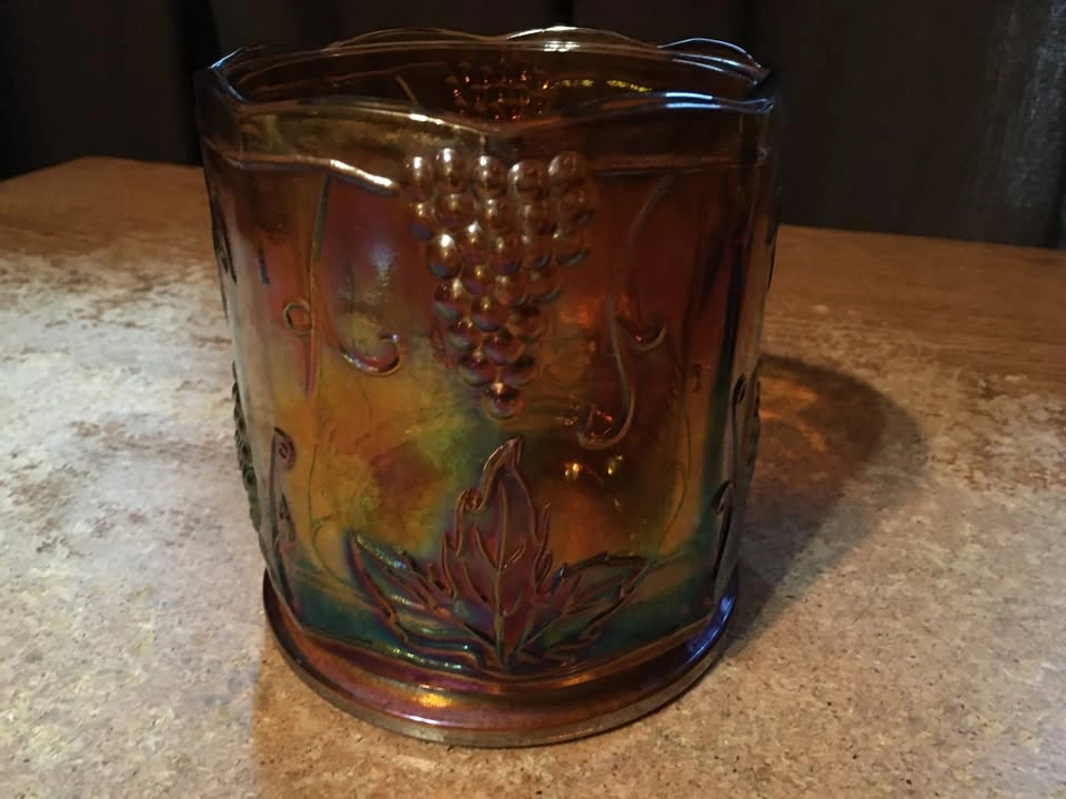 Vintage Indiana Carnival Glass Marigold Canister Jar - photo 4