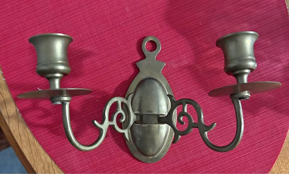 Solid Brass Double Candle Sconce Wall Mount