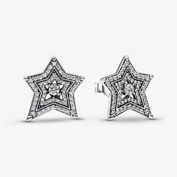 Pandora Celestial Assymetric Star Stud Earrings