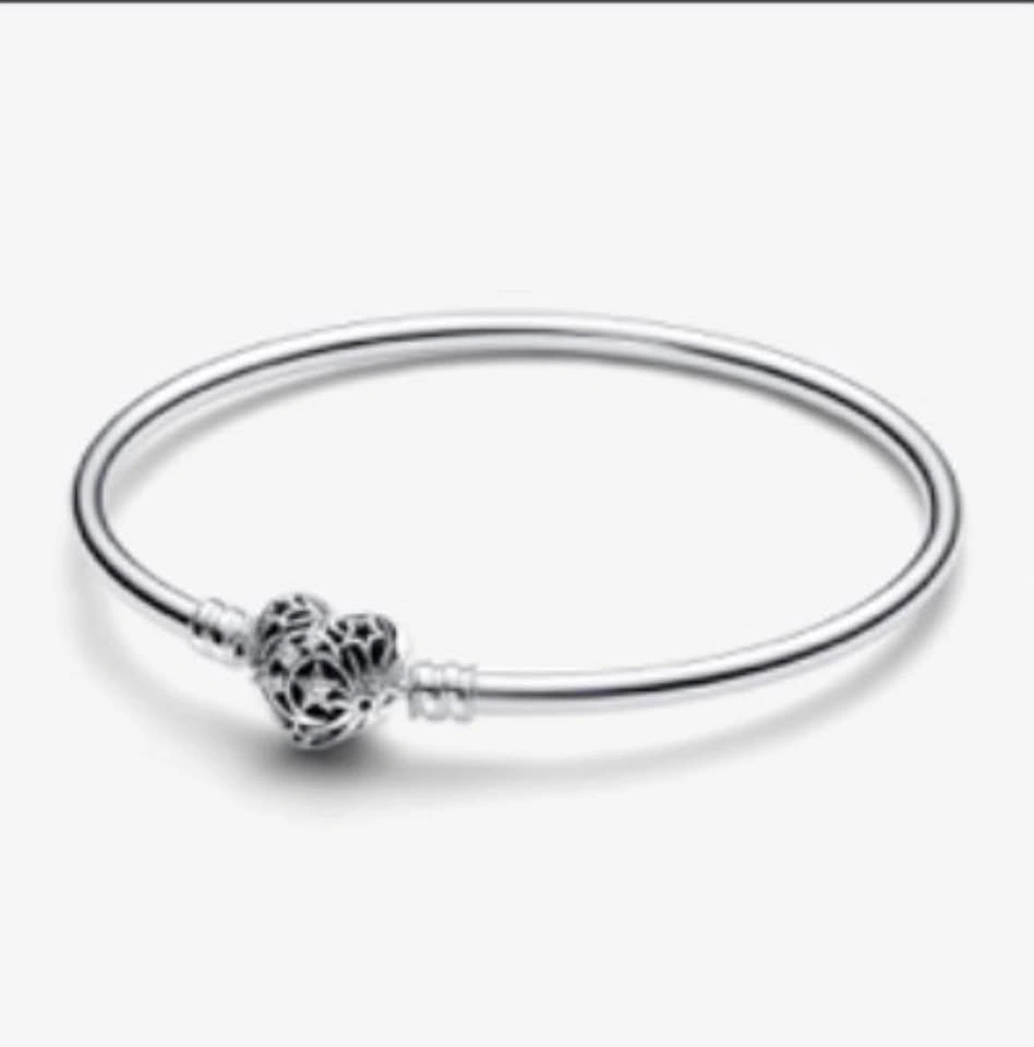 Celestial Heart Clasp Bangle Pandora Size 8.3 in
