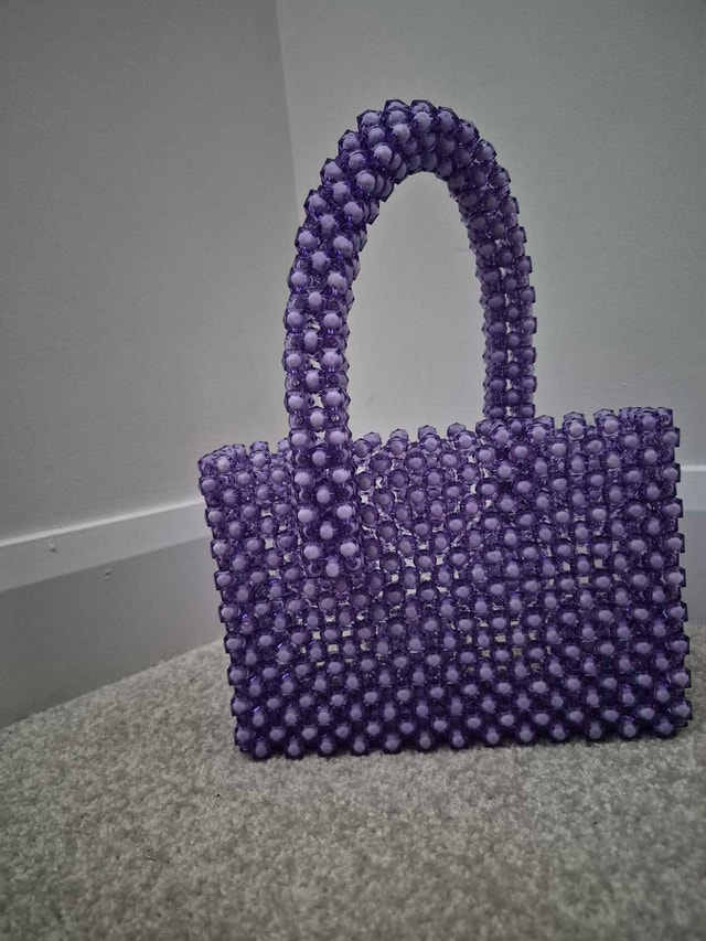 Purple Beaded Bag