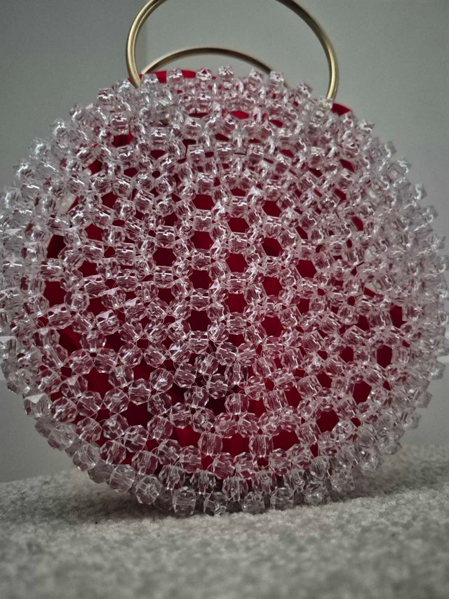Beaded Purse with Gold Handles - photo 3