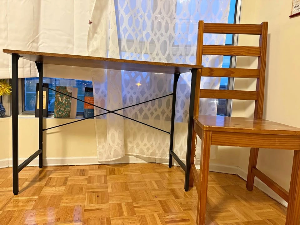 Table, Chair, and Small Drawer