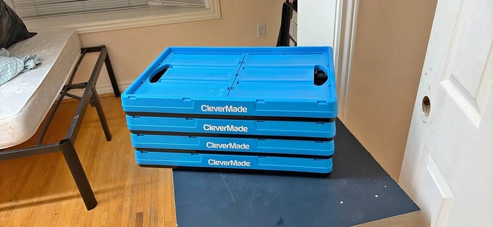 Set of 4 CleverMade Collapsible Storage Crates