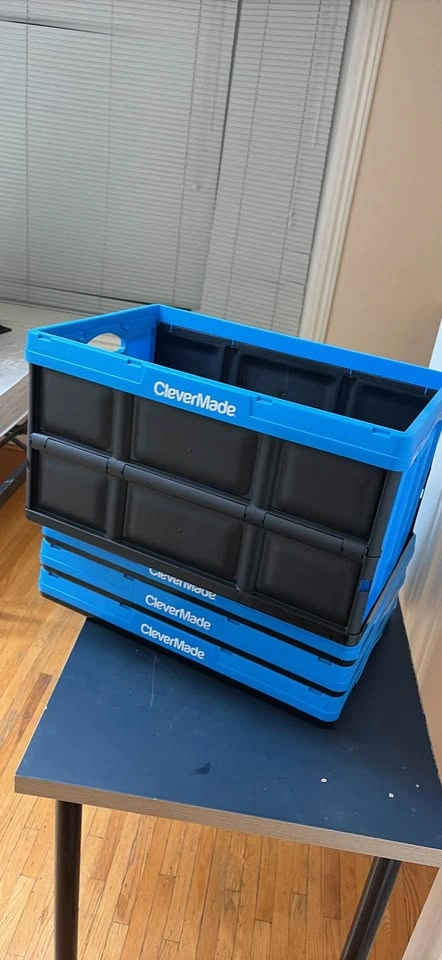 Set of 4 CleverMade Collapsible Storage Crates - photo 2
