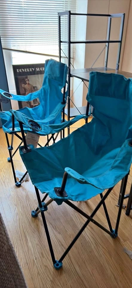Pair of Blue Folding Camping Chairs