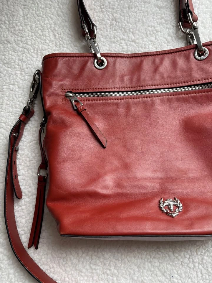 Rudsak Designer Red/Rust Leather Hobo Pandora Tote Bag - photo 3