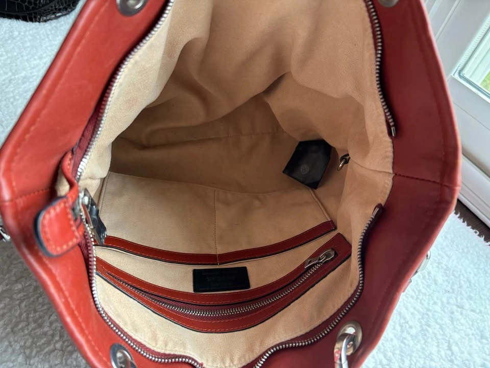 Rudsak Designer Red/Rust Leather Hobo Pandora Tote Bag - photo 5