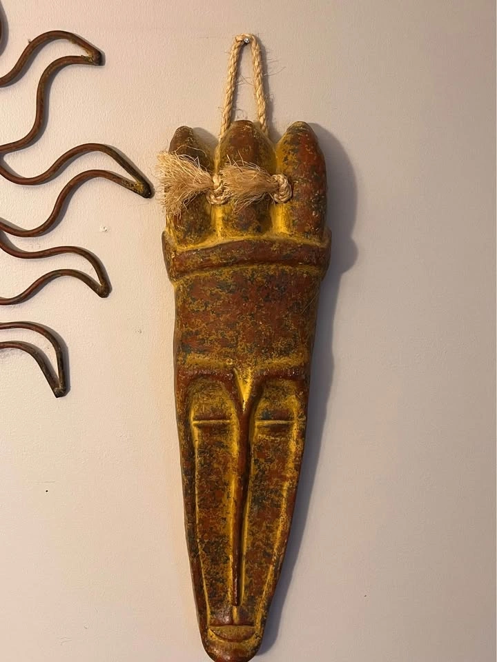 Clay and Metal Sun and Mask Wall Decor - photo 3