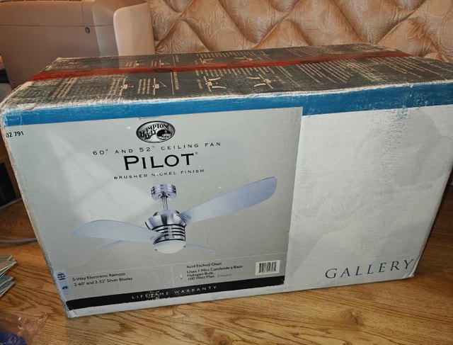 Hampton Bay 60/52-inch Pilot Ceiling Fan - New