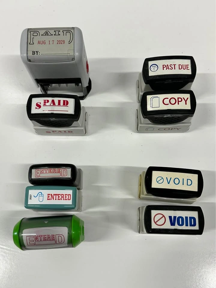 Set of Office Stamps (PAID, VOID, COPY, etc.)