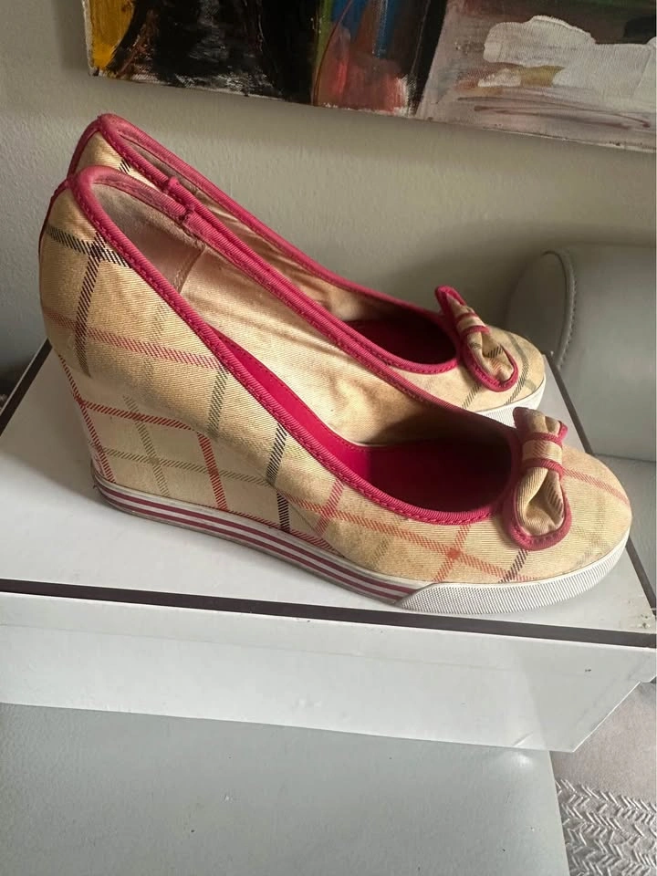 Coach Plaid Wedge Heels with Bow size 8 - photo 2
