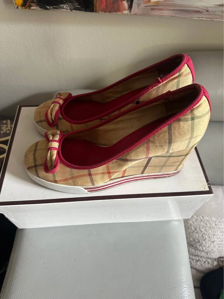 Coach Plaid Wedge Heels with Bow size 8 - photo 3