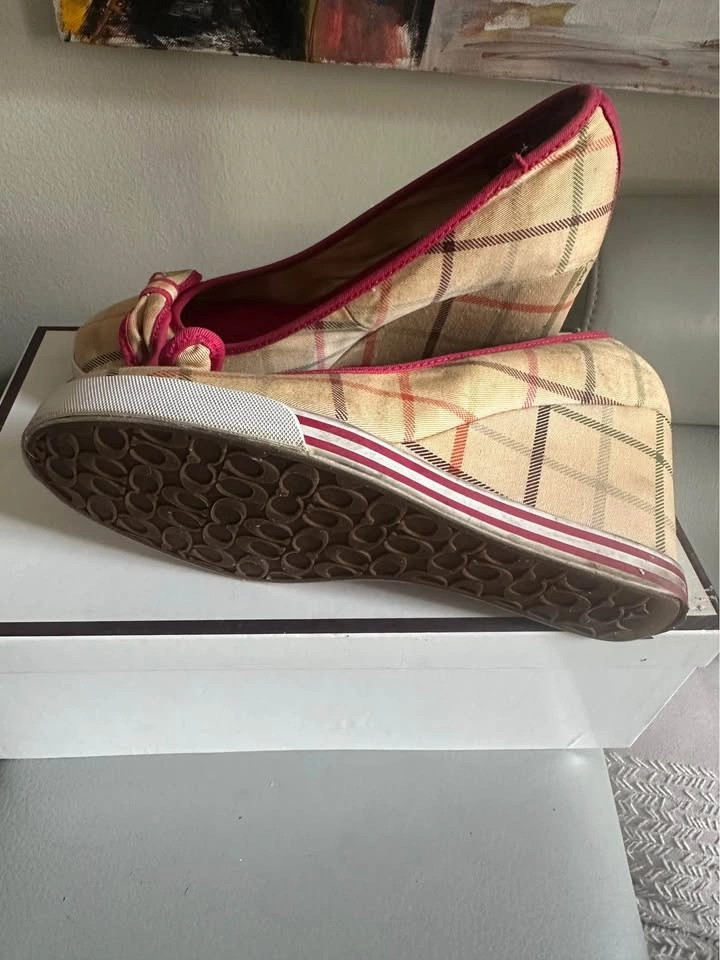 Coach Plaid Wedge Heels with Bow size 8 - photo 4
