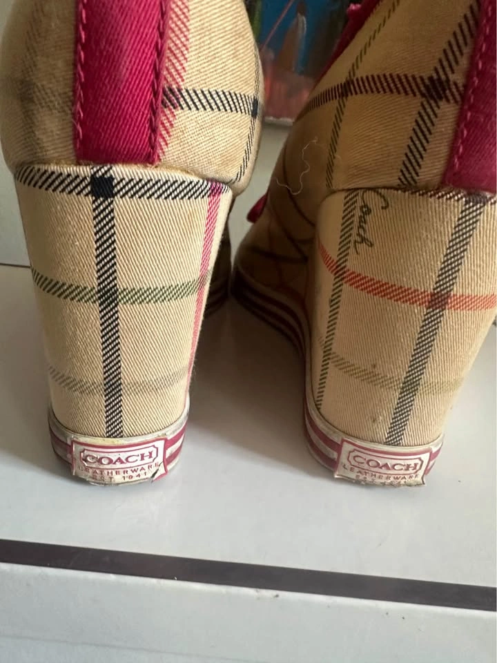 Coach Plaid Wedge Heels with Bow size 8 - photo 5
